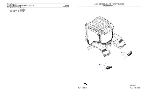 Massey Ferguson 8S.225 Tractor Parts Catalog 6246609 2