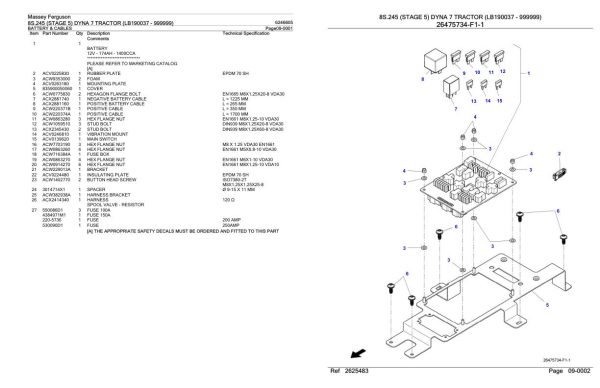 Massey Ferguson 8S.245 Tractor Parts Catalog 6246605 2