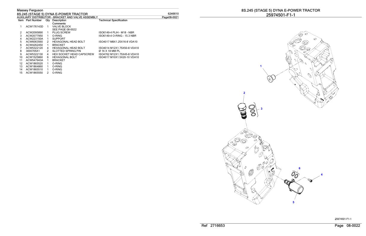 Massey Ferguson 8S.245 Tractor Parts Catalog 6246610 1