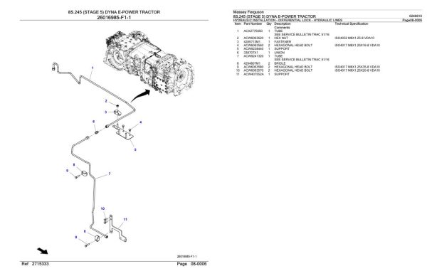 Massey Ferguson 8S.245 Tractor Parts Catalog 6246610 2