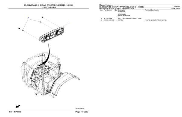 Massey Ferguson 8S.265 Tractor Parts Catalog 6246606 1