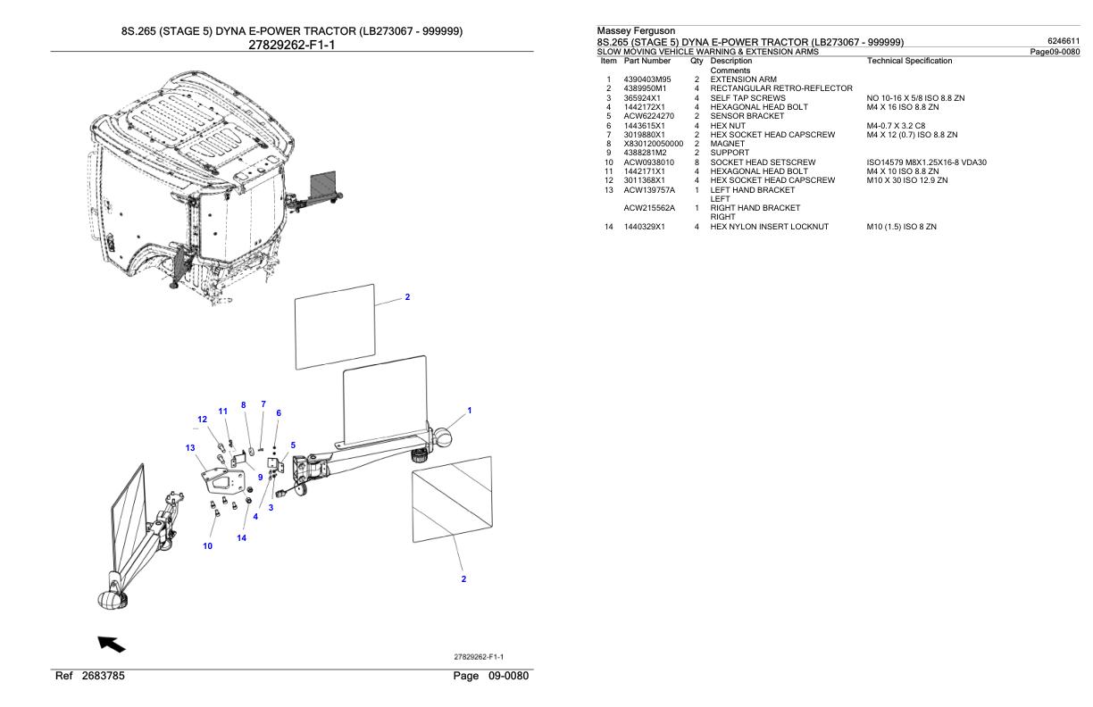 Massey Ferguson 8S.265 Tractor Parts Catalog 6246611 1