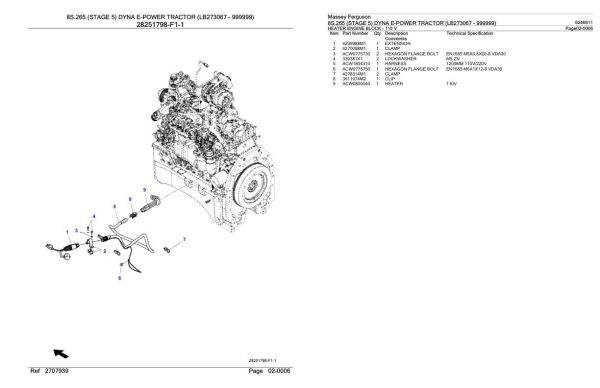 Massey Ferguson 8S.265 Tractor Parts Catalog 6246611 2