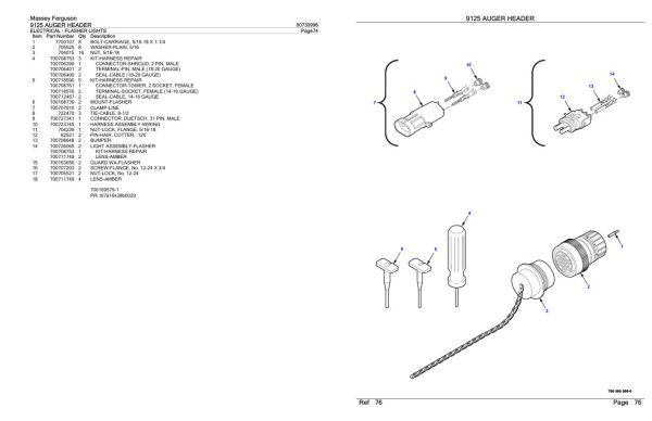 Massey Ferguson 9125 Auger Header Parts Catalog 00730996 1