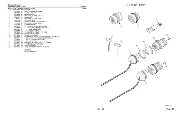 Massey Ferguson 9145 Auger Header Parts Catalog 00730153 2