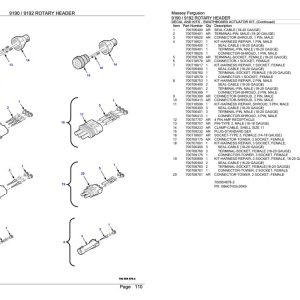 Massey Ferguson 9190 9192 Rotary Header Parts Catalog 00732213 1