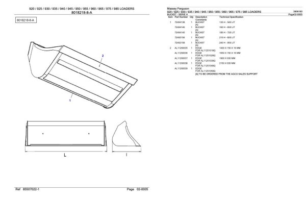 Massey Ferguson 920 to 985 Loader Parts Catalog 3906160 2