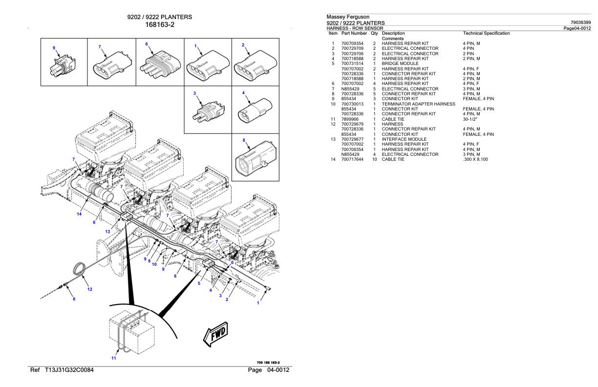 Massey Ferguson 9202 9222 Planter Parts Catalog 79036399 1