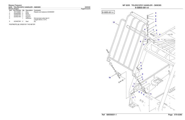 Massey Ferguson 9205 Telescopic Handler Parts Catalog 3906365 1