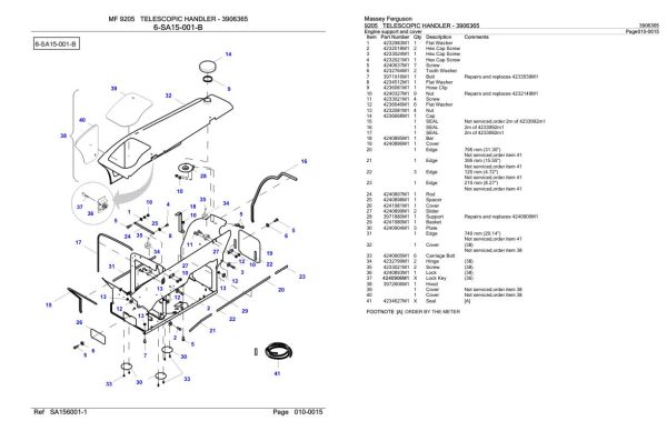 Massey Ferguson 9205 Telescopic Handler Parts Catalog 3906365 2