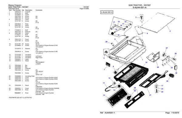 Massey Ferguson 9240 Tractor Parts Catalog 1637287 1