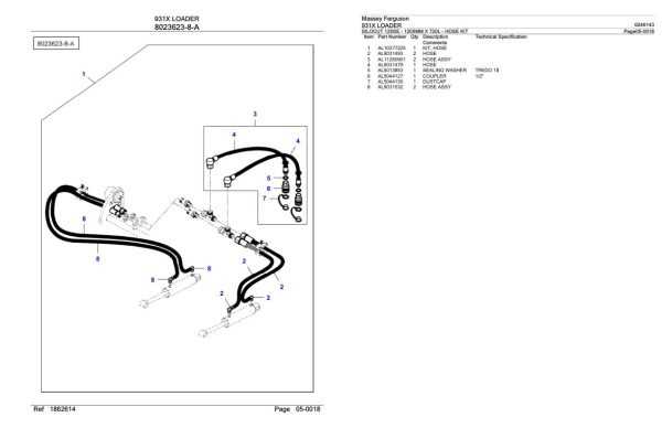 Massey Ferguson 931X Loader Parts Catalog 6246143 1