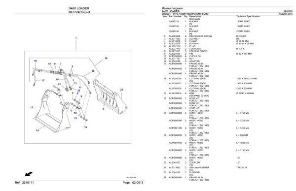 Massey Ferguson 946X Loader Parts Catalog 6246146 1