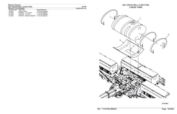Massey Ferguson 9531 Grain Drill 3 Section Parts Catalog 651955 1