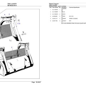 Massey Ferguson 956X Loader Parts Catalog 6246148 1