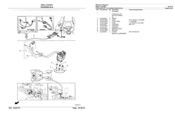 Massey Ferguson 956X Loader Parts Catalog 6246148 2