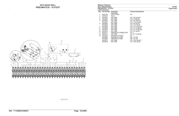 Massey Ferguson 9610 Grain Drill Parts Catalog 651960 2