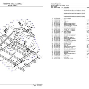 Massey Ferguson 9730 Grain Drill Air Till Parts Catalog 79035867 1
