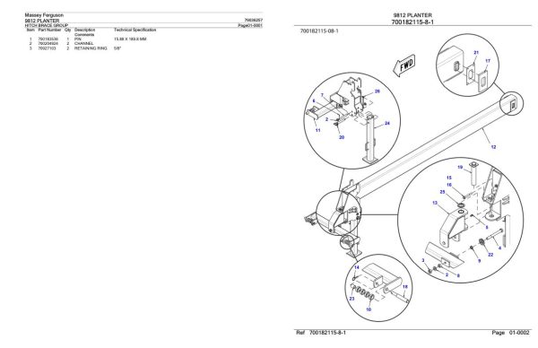 Massey Ferguson 9812 Planter Parts Catalog 79036257 1