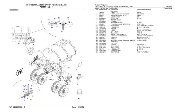 Massey Ferguson 9816 9824 Planter Parts Catalog 79036241 2