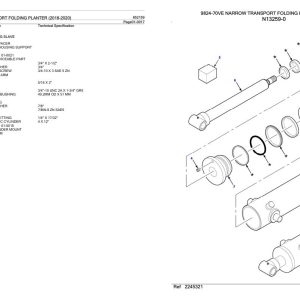 Massey Ferguson 9824 70VE Narrow Transport Folding Planter 2018 2020 Parts Catalog 652159 1