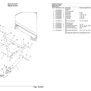 Massey Ferguson 9930 Air Cart Parts Catalog 651972 1