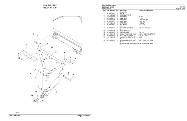Massey Ferguson 9930 Air Cart Parts Catalog 651972 1