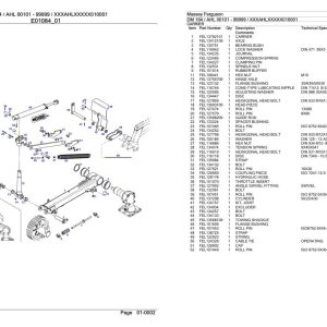 Massey Ferguson DM 164 AHL Parts Catalog 13920301 1