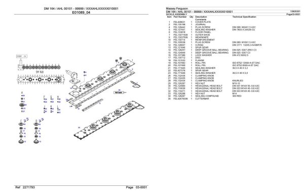 Massey Ferguson DM 164 AHL Parts Catalog 13920301 2