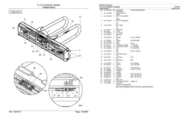 Massey Ferguson FL.3117X Front Loader Parts Catalog 6246469 1
