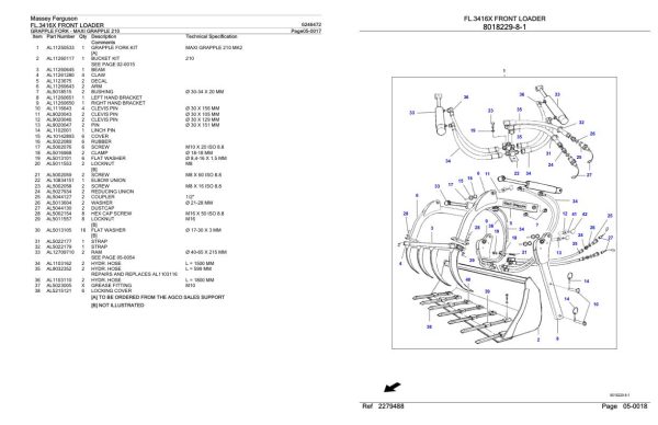Massey Ferguson FL.3416X Front Loader Parts Catalog 6246472 1