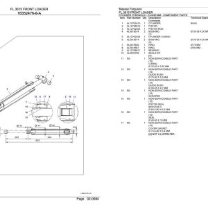 Massey Ferguson FL.3615 Front Loader Parts Catalog 6246415 1