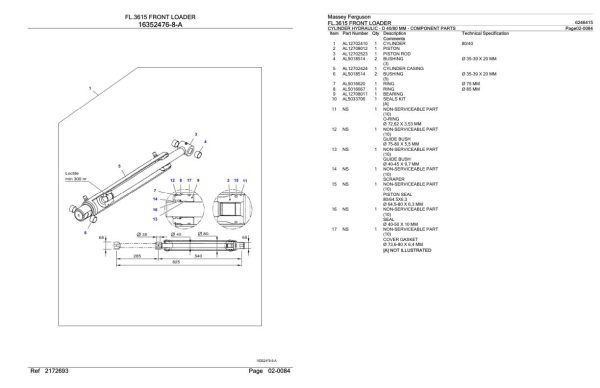 Massey Ferguson FL.3615 Front Loader Parts Catalog 6246415 1