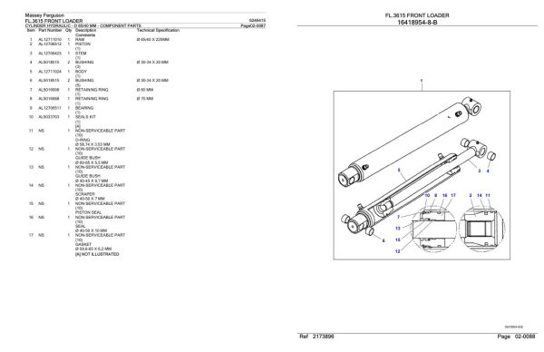 Massey Ferguson FL.3615 Front Loader Parts Catalog 6246415 2