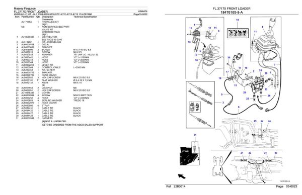 Massey Ferguson FL.3717X Front Loader Parts Catalog 6246474 2