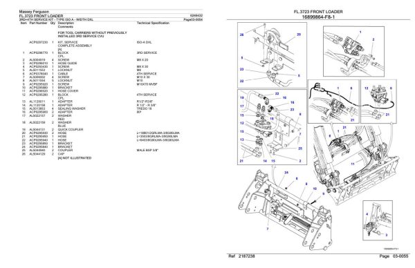 Massey Ferguson FL.3723 Front Loader Parts Catalog 6246432 2