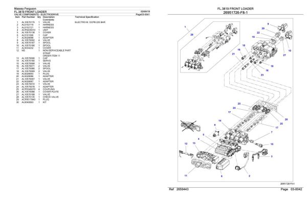 Massey Ferguson FL.3819 Front Loader Parts Catalog 6246418 2