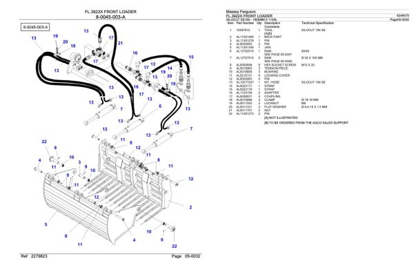 Massey Ferguson FL.3922X Front Loader Parts Catalog 6246475 1