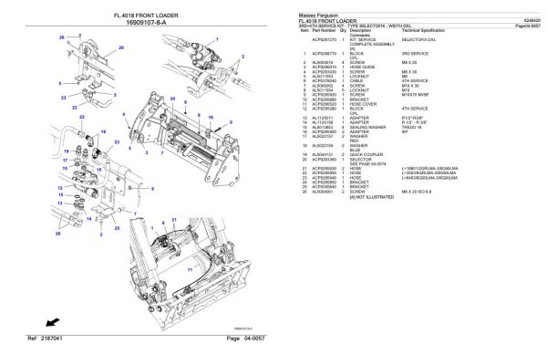 Massey Ferguson FL.4018 Front Loader Parts Catalog 6246420 1