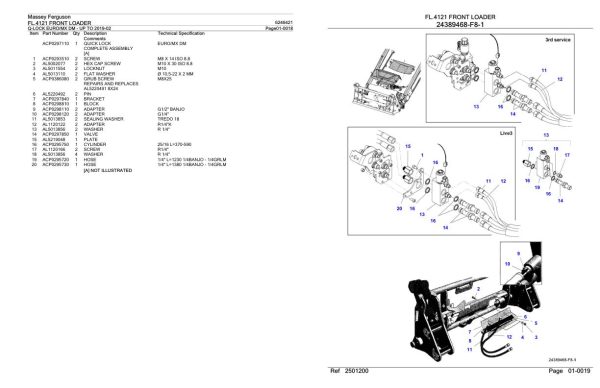 Massey Ferguson FL.4121 Front Loader Parts Catalog 6246421 2