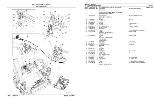 Massey Ferguson FL.4227 Front Loader Parts Catalog 6246434 2
