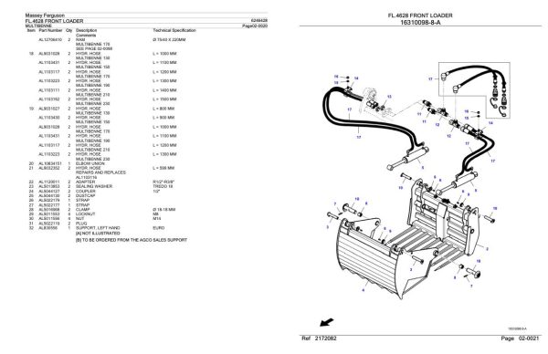 Massey Ferguson FL.4628 Front Loader Parts Catalog 6246428 1