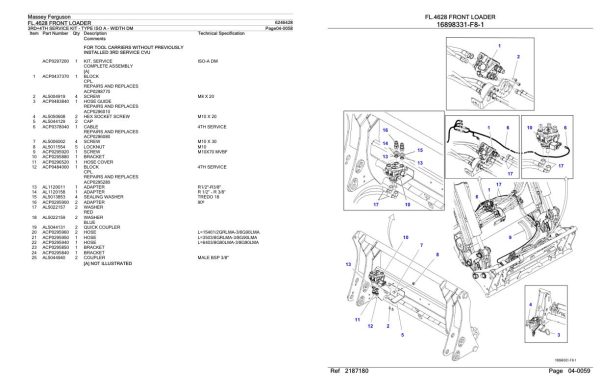 Massey Ferguson FL.4628 Front Loader Parts Catalog 6246428 2