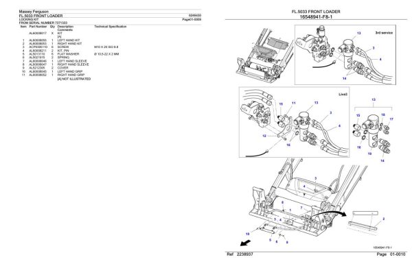 Massey Ferguson FL.5033 Front Loader Parts Catalog 6246430 1