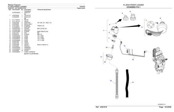 Massey Ferguson FL.5033 Front Loader Parts Catalog 6246430 2