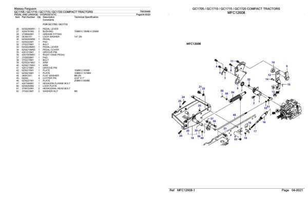 Massey Ferguson GC1705 GC1710 GC1715 GC1720 Compact Tractor Parts Catalog 79035668 2