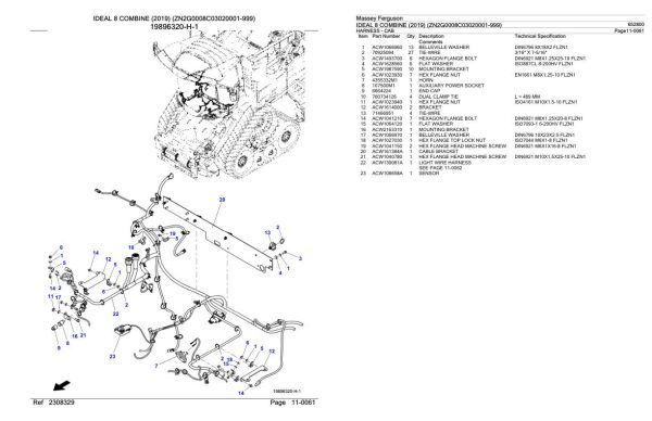 Massey Ferguson IDEAL 8 Combine 2019 Parts Catalog 652800 1