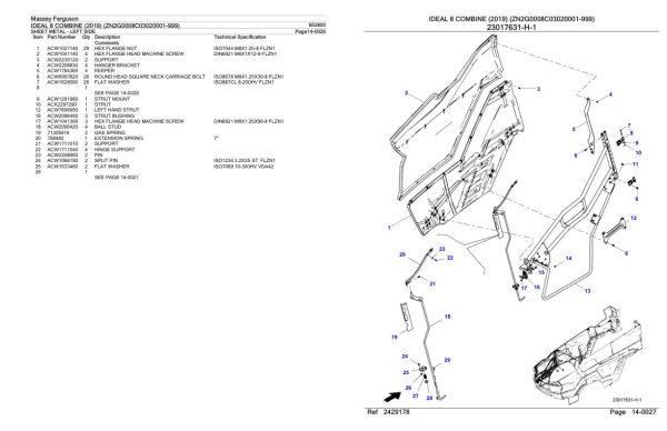 Massey Ferguson IDEAL 8 Combine 2019 Parts Catalog 652800 2