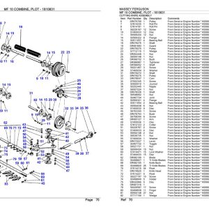 Massey Ferguson MF 10 Combine Parts Catalog 1810831 1