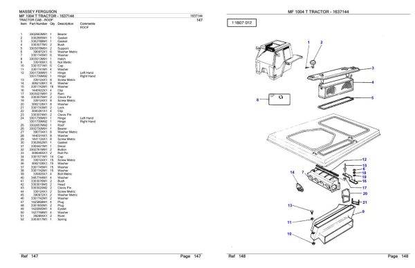 Massey Ferguson MF 1004 T Tractor Parts Catalog 1637144 1
